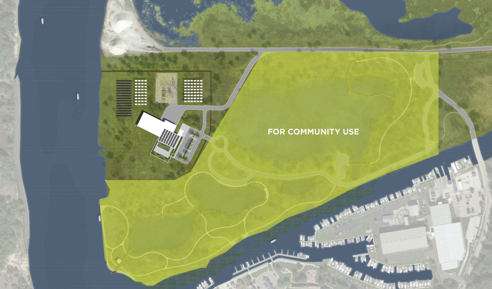 4 - GHBLP Site Rendering - Aerial Plan with Community Portion Highlighted 4 - GHBLP Site Rendering - Aerial Plan with Community Portion Highlighted