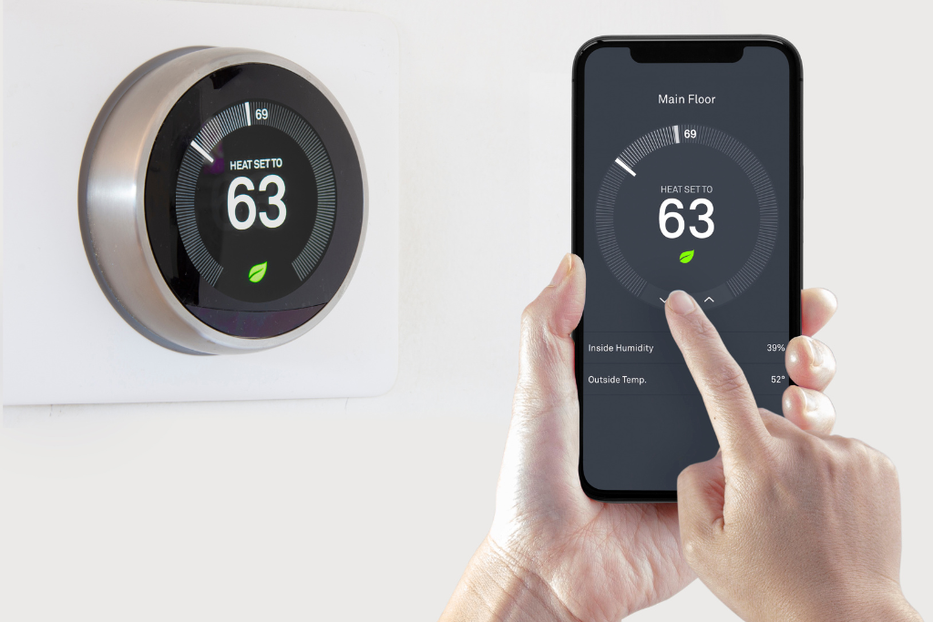 Smart Thermostat connecting to wifi on phone.