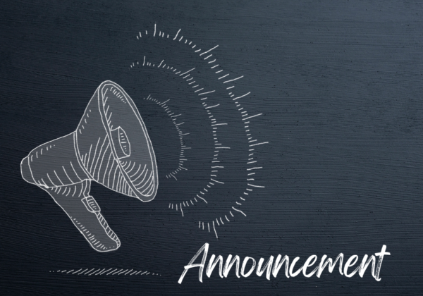 Graphic depicting bullhorn with text saying "Announcement"