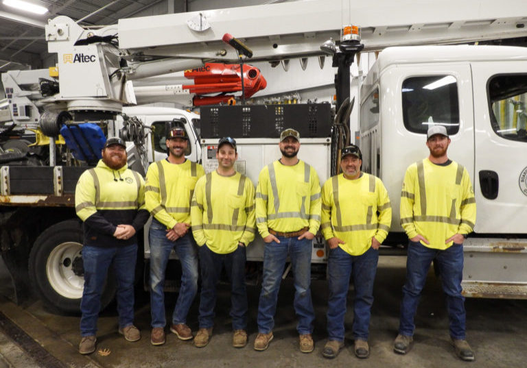 Group of linemen that provided Mutual Aid in Northern Michigan